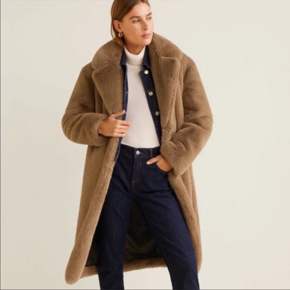 Mango Oversized Faux Fur Coat - New with Tags size S